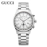 Gucci G Timeless Chronograph White Dial Silver Steel Strap Watch For Men - YA126472