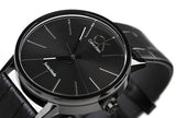 Calvin Klein Post Minimal Black Dial Black Leather Strap Watch for Men - K7621401