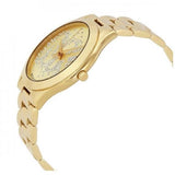 Michael Kors Slim Runway Gold Dial Gold Steel Strap Watch for Women - MK3590