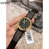 Guess Swirl Quartz Black Dial Black Silicone Strap Watch for Women - W1096L3