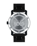 Movado Bold Black Dial Black Steel Strap Watch For Men - 3600047