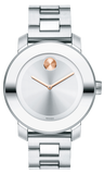 Movado Bold Silver Dial Silver Steel Strap Watch For Women - 3600084