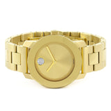 Movado Bold Gold Dial Yellow Gold Steel Strap Watch for Women - 3600104