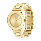 Movado Bold Gold Dial Yellow Gold Steel Strap Watch for Women - 3600104