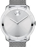 Movado Bold Silver Dial Silver Mesh Bracelet Watch For Men - 3600260