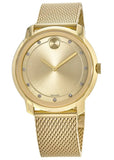 Movado Bold Diamonds Gold Dial Gold Mesh Bracelet Watch For Men - 3600460