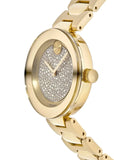 Movado Bold Crystal Gold Dial Gold Steel Strap Watch For Women - 3600492