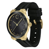 Movado Bold Black Dial Black Rubber Strap Watch for Men - 3600623