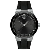 Movado Bold Fusion Black Dial Black Silicone Strap Watch for Men - 3600624