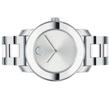 Movado Bold Ceramic Silver Dial Silver Steel Strap Watch for Women - 3600638