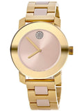 Movado Bold Beige Dial Two Tone Steel Strap Watch For Women - 3600640