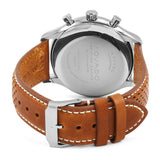 Movado Heritage Calendoplan Chronograph White Dial Brown Leather Strap Watch for Men - 3650008