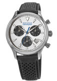 Movado Heritage Calendoplan Chronograph Silver Dial Black Leather Strap Watch for Men - 3650024