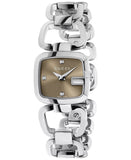 Gucci G Gucci Brown Dial Silver Steel Strap Watch For Women - YA125503