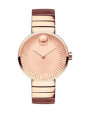 Movado Edge Rose Gold Dial Rose Gold Steel Strap Watch for Women - 3680013