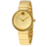 Movado Edge Gold Dial Gold Steel Strap Watch for Women - 3680014