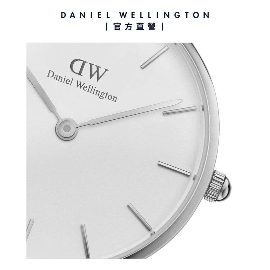 Daniel Wellington Classic Petite Reading White Dial Black Leather Strap Watch For Women - DW00100185