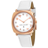 Marc Jacobs Mandy White Dial White Leather Strap Watch for Women - MJ8678