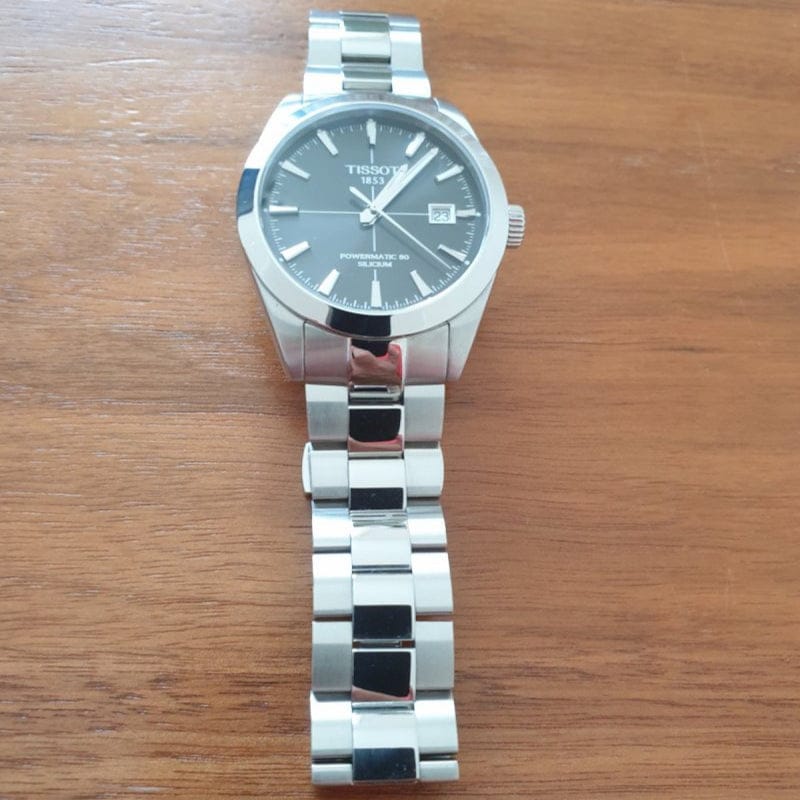 Tissot Gentleman Powermatic 80 Silicium Black Dial Silver Steel Strap Watch For Men - T127.407.11.061.01