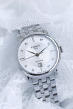 Tissot Carson Premium Automatic Lady Diamonds White Dial Silver Steel Strap Watch for Women - T122.207.11.036.00