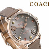 Coach Delancey Grey Dial Grey Leather Strap Watch For Women - 14502797