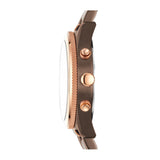 Fossil Perfect Boyfriend Multifunction Brown Dial Two Tone Steel Strap Watch for Women - ES4284