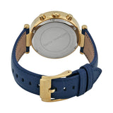 Michael Kors Parker Gold Dial Blue Leather Strap Watch for Women - MK2280