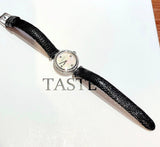 Gucci Diamantissima Diamonds Mother of Pearl Dial Black Leather Strap Watch For Women - YA141511