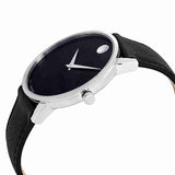 Movado Museum Classic Black Dial Black Leather Strap Watch for Men - 0607194