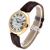 Cartier Ballon Bleu De Cartier Silver Dial Brown Leather Strap Watch for Women - W6900356