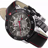 Tissot T Sport PRS 200 Chronograph Grey Dial Black Leather Strap Watch For Men - T067.417.26.051.00