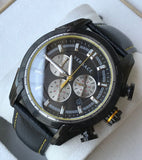 Versace V Ray Chronograph Grey Dial Black Leather Strap Watch for Men - VDB020014