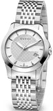 Gucci G Timeless Silver Dial Silver Steel Strap Watch For Women - YA126501