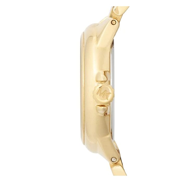 Michael Kors Lexington Quartz Silver Dial Gold Steel Strap Watch For Women - MK3229