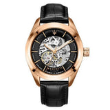 Maserati Traguardo Automatic Black Skeleton Dial Black Leather Strap Watch For Men - R8821112001