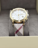 Burberry Heritage Nova Heritage White Dial Leather Strap Watch for Women - BU1395