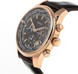 Guess Pursuit Chronograph Brown Dial Brown Leather Strap Watch for Men - W0500G3