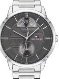 Tommy Hilfiger Hunter Grey Dial Silver Steel Strap Watch for Men - 1791608