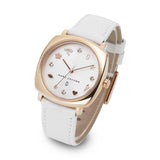 Marc Jacobs Mandy White Dial White Leather Strap Watch for Women - MJ8678