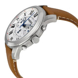 Fossil Grant Chronograph White Dial Brown Leather Strap Watch for Men - FS5060