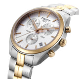 Tissot T Sport PR 100 Chronograph White Dial Two Tone Steel Strap Watch For Men - T101.417.22.031.00