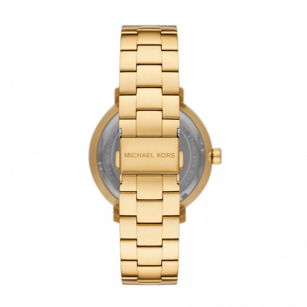Michael Kors Blake Quartz Black Dial Gold Steel Strap Watch for Men - MK9136