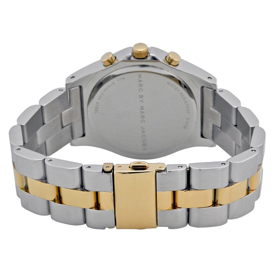 Marc Jacobs Blade Chronograph Silver Dial Two Tone Steel Strap Watch for Women - MBM3177