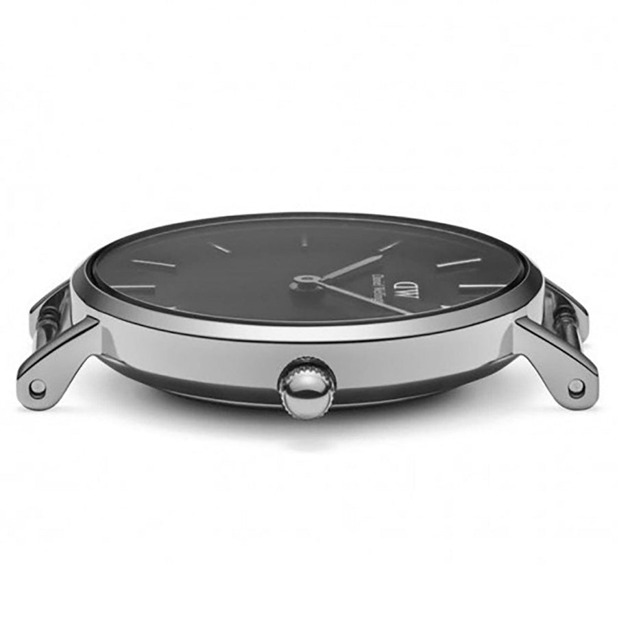 Daniel Wellington Petite Ashfield Black Dial Black Mesh Strap Watch For Women - DW00100308
