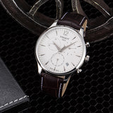 Tissot T Classic Tradition Chronograph White Dial Brown Leather Strap Watch For Men - T063.617.16.037.00