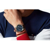 Tommy Hilfiger London Chronograph Blue Dial Brown Leather Strap Watch for Men - 1791532