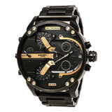 Diesel Big Daddy Black Dial Black Steel Strap Watch For Men - DZ7312