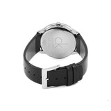 Calvin Klein Minimalist White Dial Black Leather Strap Watch for Men - K3M211C6