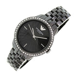 Emporio Armani Ceramica Crystals Black Dial Black Ceramic Strap Watch For Women - AR1478