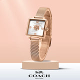 Coach Cass White Dial Rose Gold Mesh Bracelet Watch for Women - 14503698